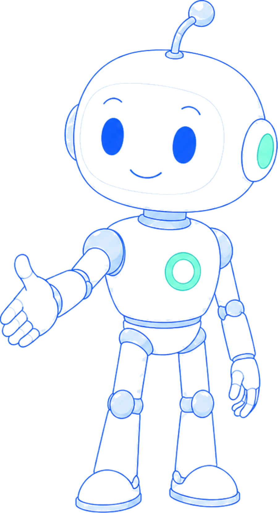 Neuro, the BlackNeuron test-bot, offering a handshake